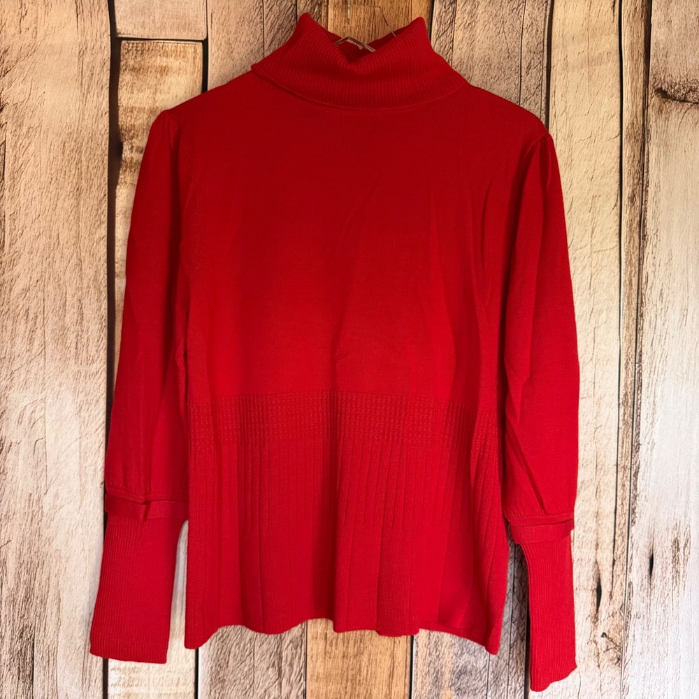 Pendleton‎ Sweater Merino Wool Mock Neck Red Classic Warm Winter Layer Petite L